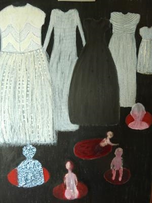 five dresses by Sally Hunton, Painting